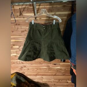 Athleta Dark Green Fine Corduroy Flare Skirt Size 0